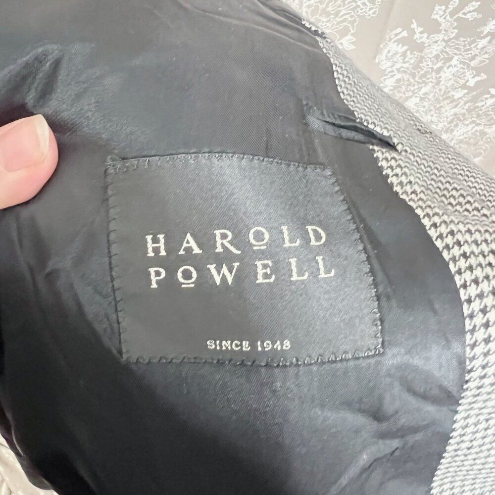 Cashmere Harold Powell Men's Houndstooth Blazer Sportcoat Suit Jacket Size 46 - Picture 5 of 8